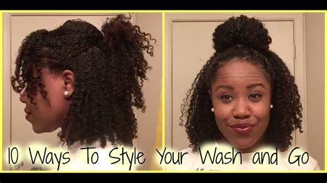 Natural Hair 10 Ways To Style Your Wash And Go Hair Mary Youtube