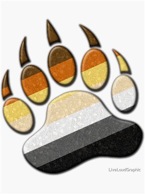 Gay Bear Pride Flag Colored Paw Symbol Sticker For Sale By