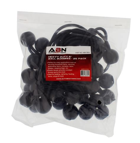 abn ball bungee 25 pack of black bungee tie down cords w plastic balls ebay