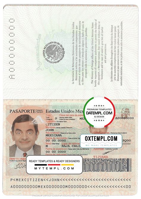 Mexico Passport Template In Psd Format Fully Editable