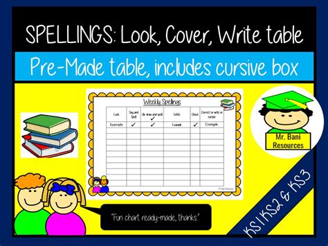 Spellings Look Cover Write Worksheet Teaching Resources