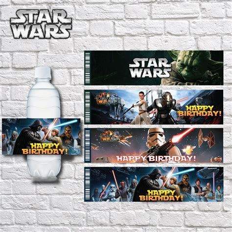 Star Water Bottle Labels Star Wars Birthday Water Bottle Labels Star Wars Water Bottle