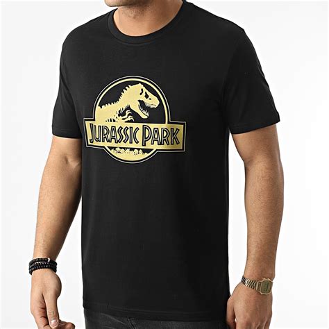 Jurassic Park Tee Shirt Logo Noir Dor Laboutiqueofficielle Com