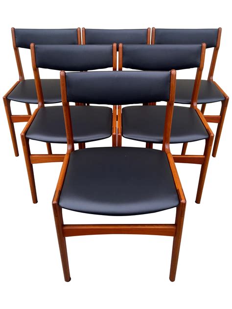 Mid Century Danish Modern Teak Dining Chairs - 6 | Chairish