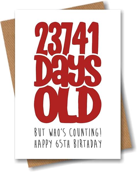 Uk 65th Birthday Card For Men