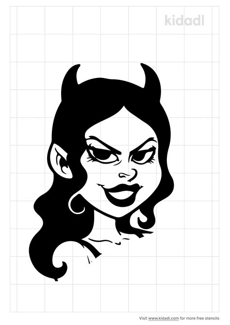 Free Evil Girl Stencil Stencil Printables Kidadl