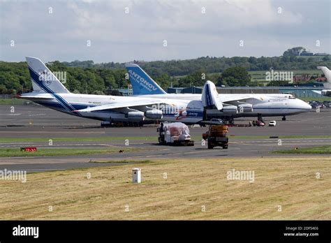 Two Antonov Aircraft At Glasgow Prestwick Airport Ayrshire Scotland