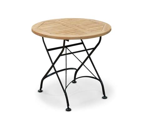 Café Round Folding Bistro Table Black 80cm