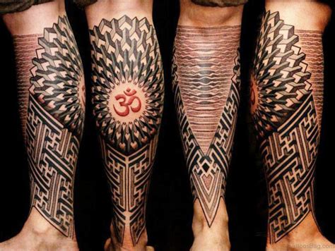 49 Superb Geometric Tattoos On Leg
