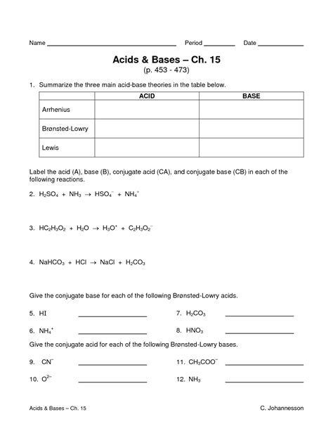 Five acids and five bases for your list, making sure that there are some items on your list that were not mentioned in the lesson. Intro To Acids And Bases Worksheet Answers | Kids Activities