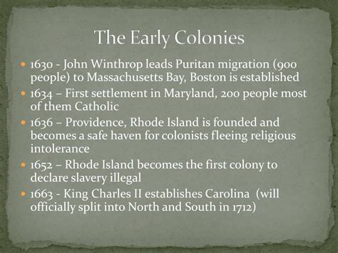 Ppt The Early Colonies Powerpoint Presentation Free Download Id