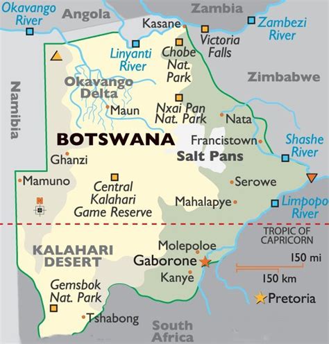 Botswana Map Geography Of Botswana Map Of Botswana Worldatlas
