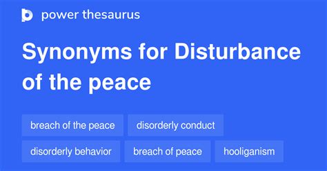 Disturbance Of The Peace Synonyms 92 Words And Phrases For