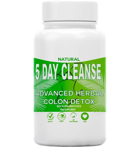5 Day Rapid Colon Detox And Cleanse 30 Vegan Capsules With Probiotic