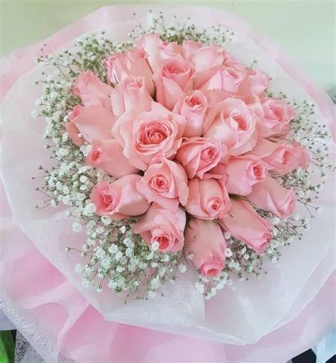 Baby Pink Roses Bouquet With Baby Breath Tr Malaysias Leading