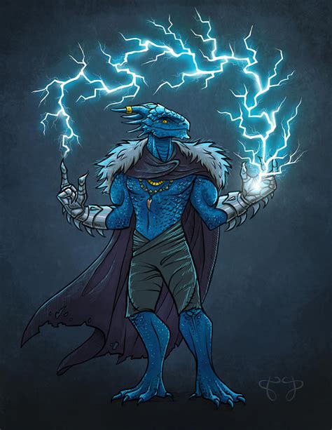 Commission Blue Dragonborn Sorcerer By Star Anise On Deviantart