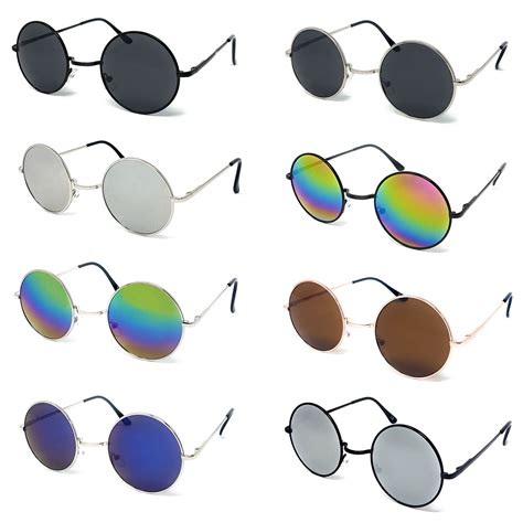 Round Lens Sunglasses Mens Womens Ladies John Lennon Small Circle Ozzy Hippie Uv Ebay
