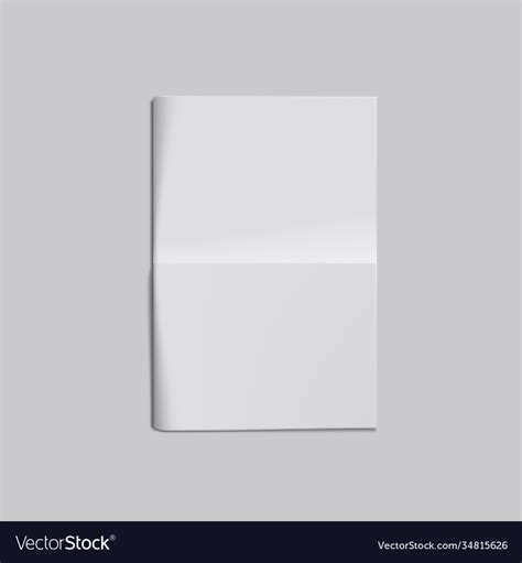Empty Blank White Folded Newspaper Front Page Vector Image