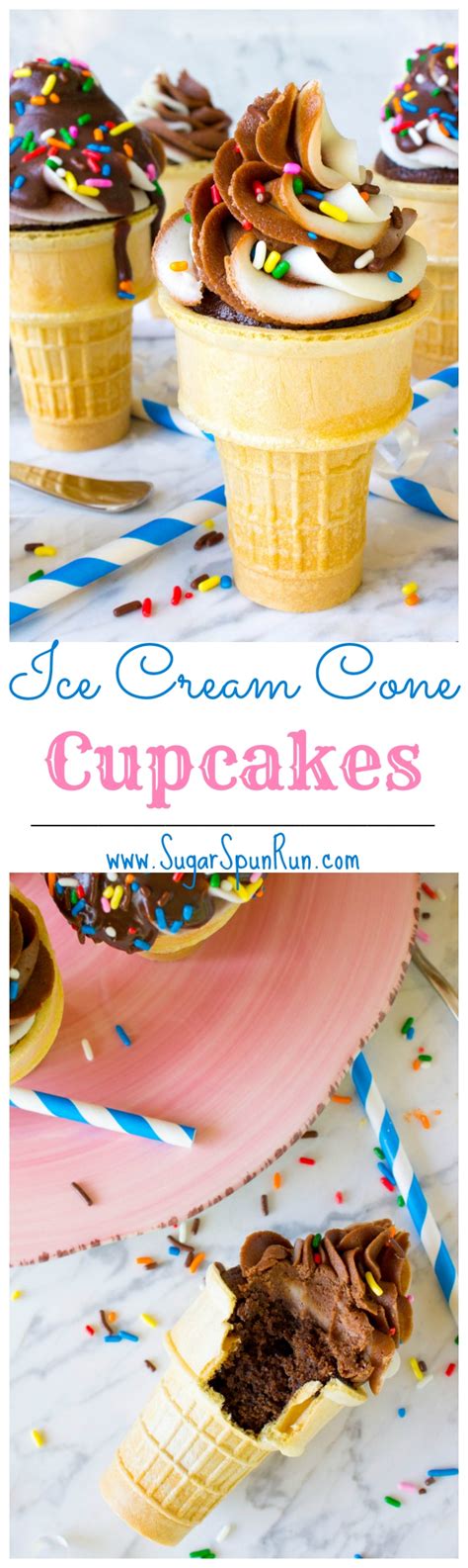Ice Cream Cone Cupcakes Sugar Spun Run Ice Cream Cone Cupcakes Cupcake Cones Cupcake Cakes