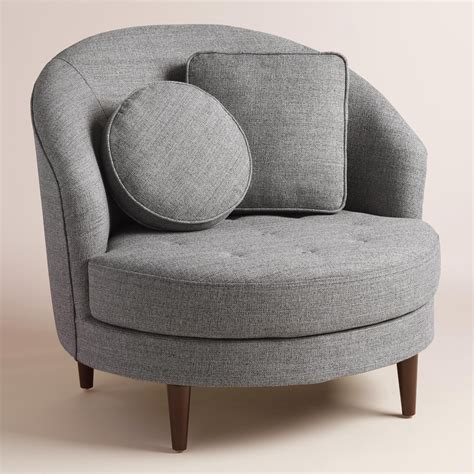Gray Round Seren Chair and a Half | Chair and a half, Living room