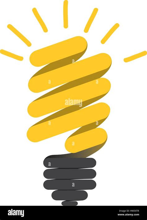 Color Silhouette Of Florescent Spiral Bulb Idea Stock Vector Image