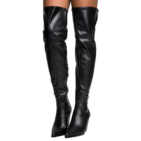 Cape Robbin Kelsey 9 Womens Black Thigh High Boots