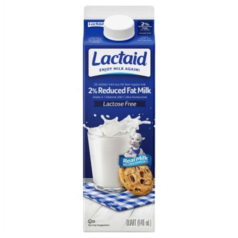Lactaid® 100 Lactose Free 2 Reduced Fat Milk 1 Qt Frys Food Stores