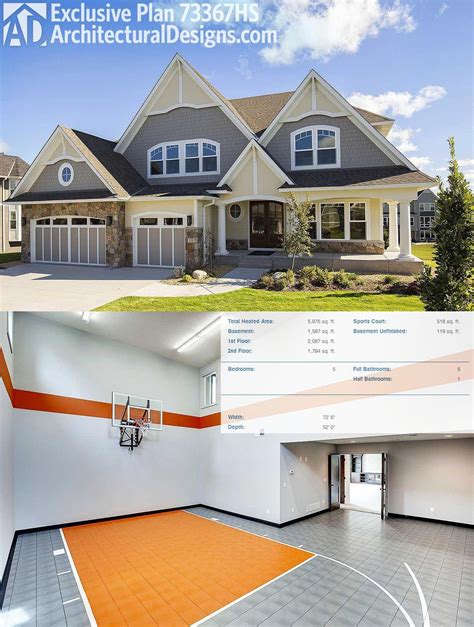 Architectural Designs Exclusive Sports Court House Plan 73367hs Is Just