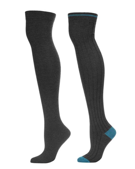 Tipped Rib Cashmere Blend Over The Knee Warm Socks