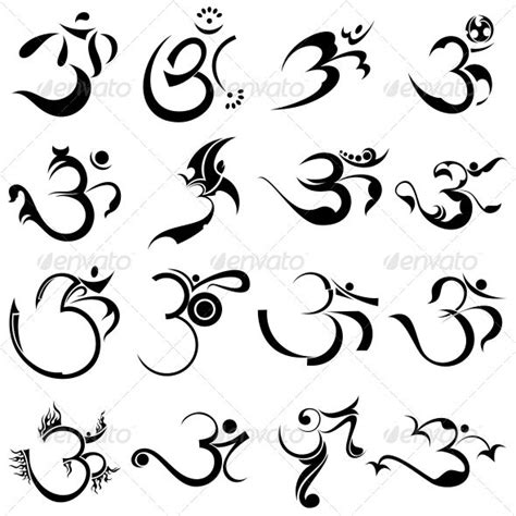Hindu Religious Sign Aum Or Om Vector Designs Pack Religion