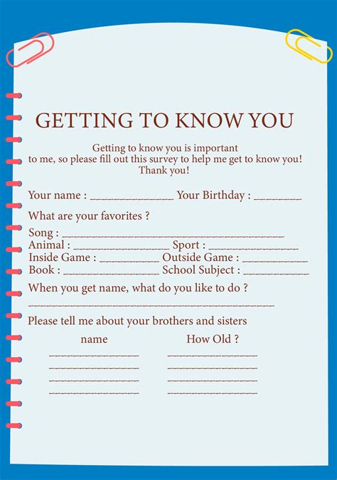 6 Best Images Of Getting To Know Me Printable Preschool All About Me