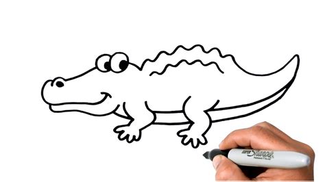 How To Draw Crocodile Easy Step By Step Youtube
