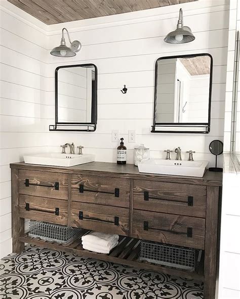 Building your own single sink bathroom vanity with storage can be a great woodworking project for you. Ana White | Rustic Farmhouse Double Bath Vanity with ...