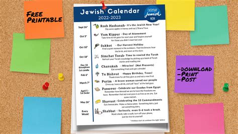 Jewish Holiday Calendar 2022 2023