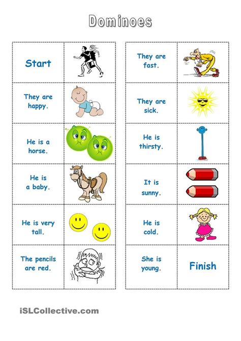 To Be Adjectives Dominoes Domino Jolly Phonics English Lessons