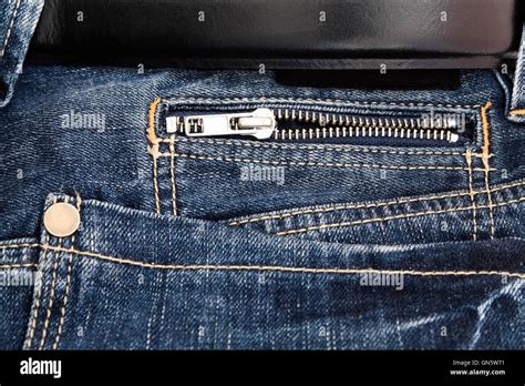 Jeans Pocket With Zipper Stock Photo Alamy