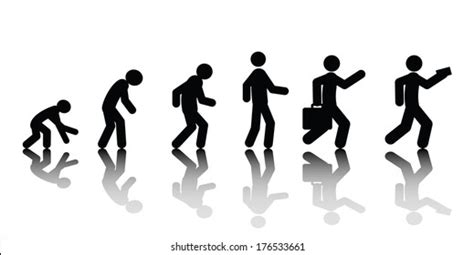 Human Evolution Vector Isolated On White Stock Vector Royalty Free