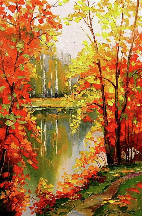 Golden Autumn Painting By Olha Darchuk