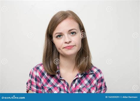 Young Caucasian Woman Girl With Confused Annoyed Frustrated Irritated Look Expression Stock