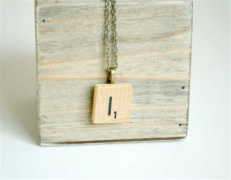 Got It Wooden Scrabble Tile Initial Necklace By Claireabellemakes On