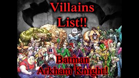 Batman Arkham Knight Villains List Youtube
