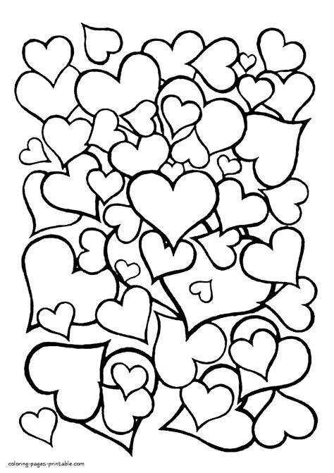 This heart coloring pages features the cupid's bow of love. Many hearts coloring sheet to print || COLORING-PAGES ...