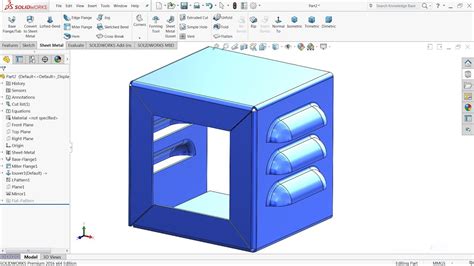 Solidworks Tutorial Sheet Metal Box Using Louver Tool In Solidworks