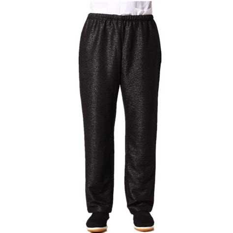 New Arrival Black Chinese Mens Kung Fu Trousers Cotton Linen Pants Wu