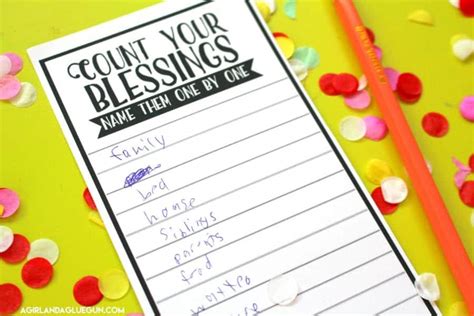 Count Your Blessings Printable A Girl And A Glue Gun