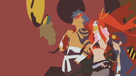 masaüstü anime tengen toppa gurren lagann littner yoko kamina simon minimalizm 1920x1080