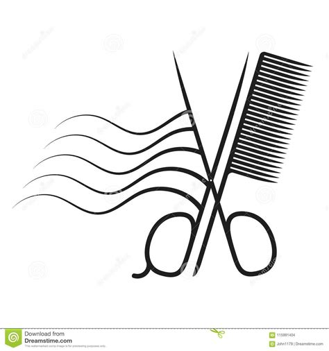 Scissors And Comb Silhouette Stock Vector Illustration Of Hairstyle