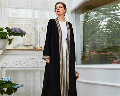 The Best Selling Product Elegant Muslim Arab Open Abaya Dress Full Lace Cardigan Long Robe Dubai