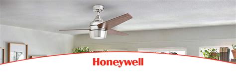 The modern brushed nickel eamon three blade ceiling fan with an integrated led board brings a sleek look to any room. Honeywell Ceiling Fans 50604-01 Eamon ceiling fan, 52 ...