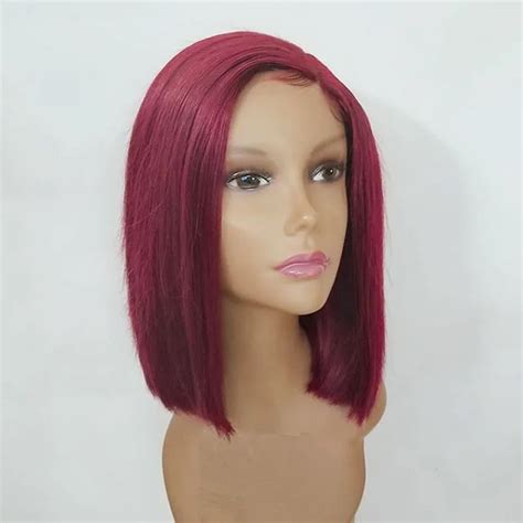 Burgundy 99J Lace Front Red Wig Human Hair Short Bob Colored Wigs Pre